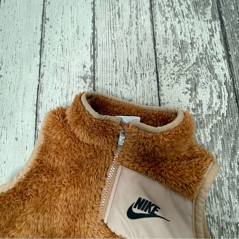 Nike Faux Fur Zip Up Utility Vest